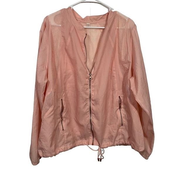 Lane Bryant Tops - Lane Bryant Livi Active Peach Mesh Activewear Windbreaker